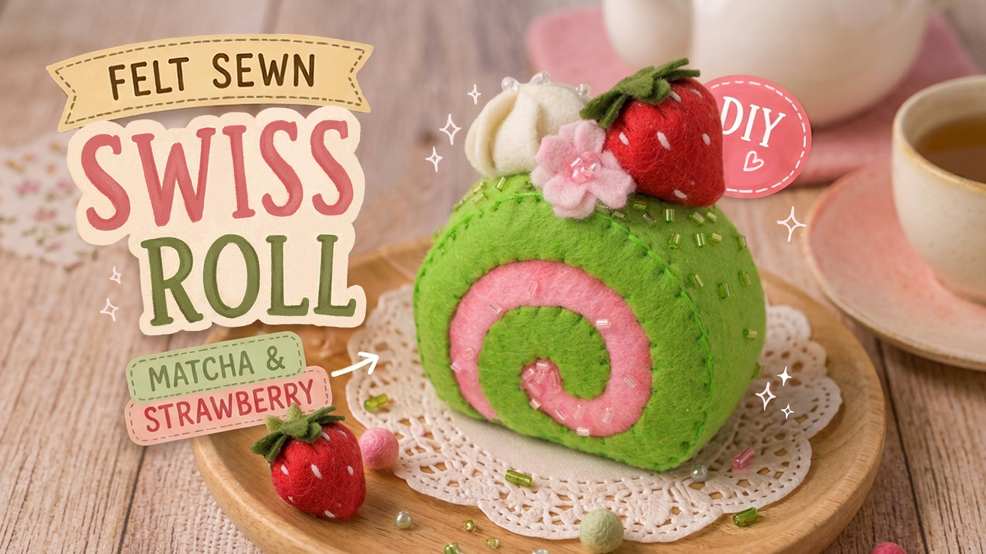 Matcha & Strawberry Swiss Roll
