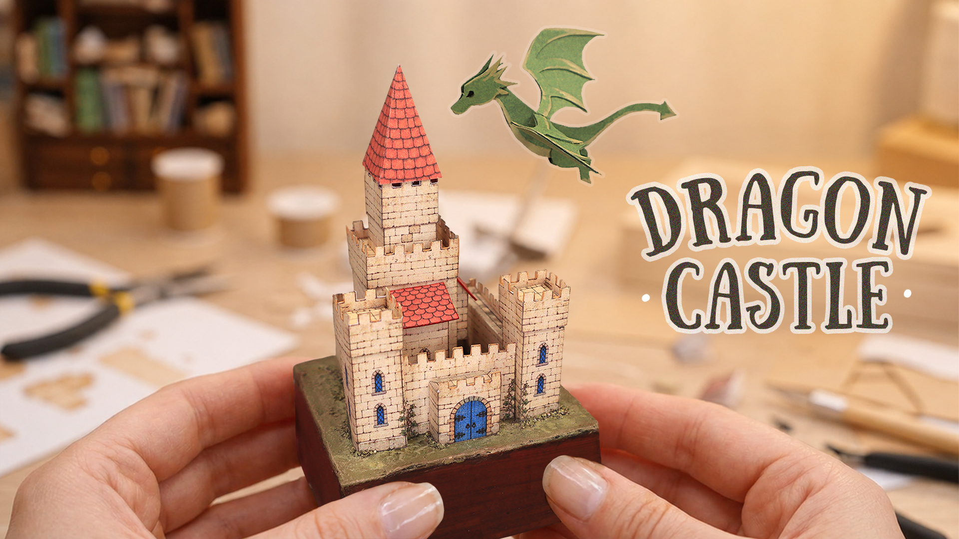 Paper Castle with a Flying Dragon